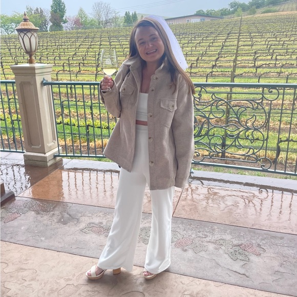 Only Tonight Ivory Two-Piece Wide-Leg Jumpsuit - Picture 3 of 5